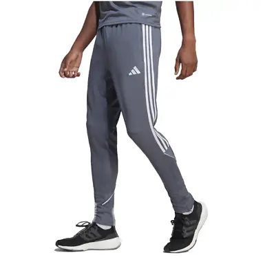 Adidas Tiro Pants Mens Small AeroReady Soccer Training Onix Grey White IB8479 • $39.99