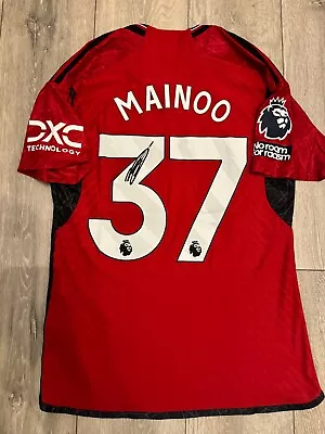 Kobbie Mainoo Hand Signed Manchester United Man Utd Home Shirt With COA • £120