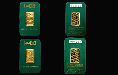 2 2.5 Gram Johnson Mathey Gold In Green Assay Vintage Bars Rare Hard To Find • $978.94