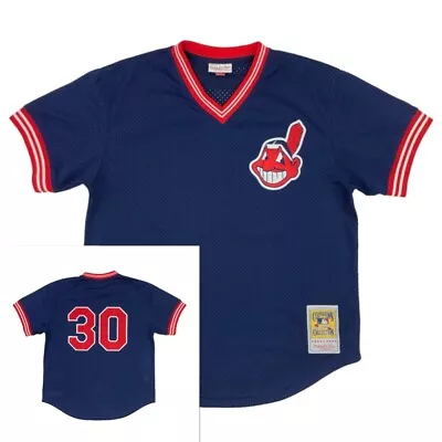 Joe Carter 1986 Cleveland Indians #30 Navy Jersey Men 44 L Mitchell Ness • $89.95