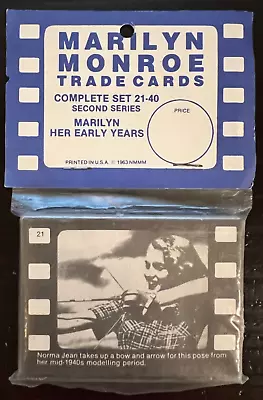 1963 NMMM Marilyn Monroe Trading Card Set Second Series (21-40) Factory Sealed • $99.99