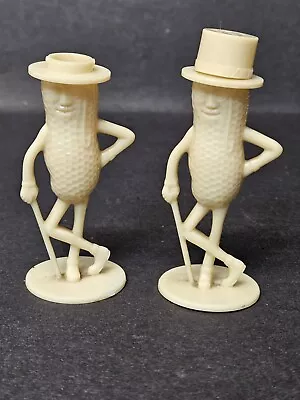 VTG Plastic Ivory Color 3  Tall Planters Mr. Peanut Salt & Pepper Shakers READ • $8.50