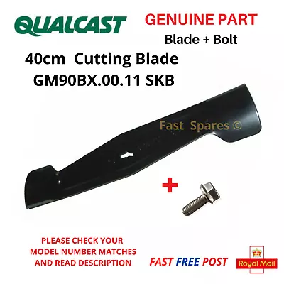 QUALCAST  RM40 MEB1640M  Lawnmower Blade 40cm  + Bolt GM90BX.00.11    FAST POST • £20.45