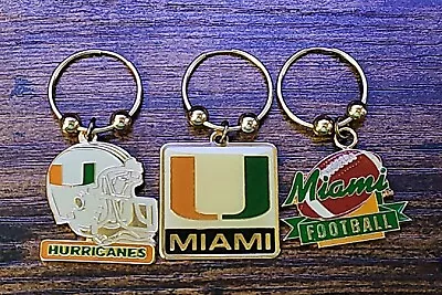 Vintage Miami Hurricanes Earrings Charms Keychain Taiwan • $12.29