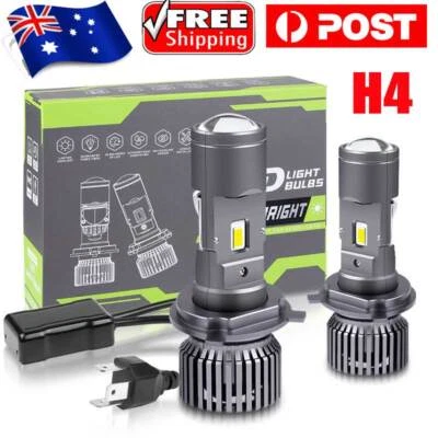 2X H4 9003 100W Bi-LED Projector Lens Headlight Globe Bulbs Hi/Lo Retrofit RHD • $47.48