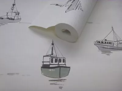 Fishing Boats Wallpaper - Nautical Sailing  - 51185601 - Paste The Wall Vinyl • £5.99