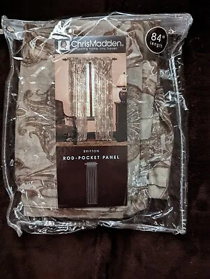 Chris Madden BRITTON Coffee Bean 84  Rod Pocket Panel Curtains NEW 8 Available • $11.99