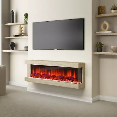 Wood Effect Inset Electric Fireplace With LED Lights 51 Inch  - Amberglo AGL050 • £279.92