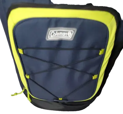Coleman XPAND 30-Can Soft Cooler Navy Backpack Spider Mum Pockets Elastic D4 • $34.99