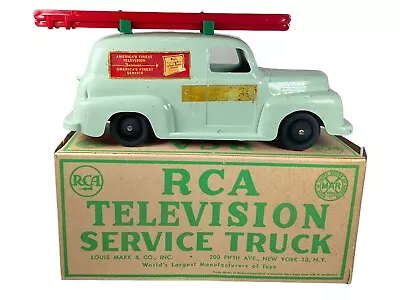 1950's MARX  Mint Green RCA Television Service Truck  Ladder & Original Box § • $225