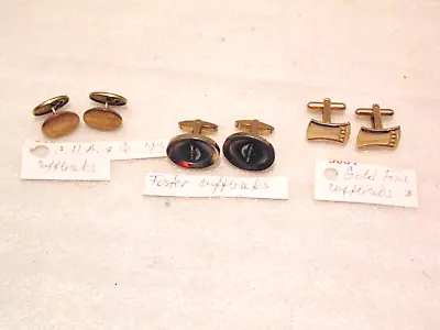 Lot 3 Pairs Of Vintage Cufflinks CUFF LINKS Foster C.H.A. & Co .1913 • $6.99