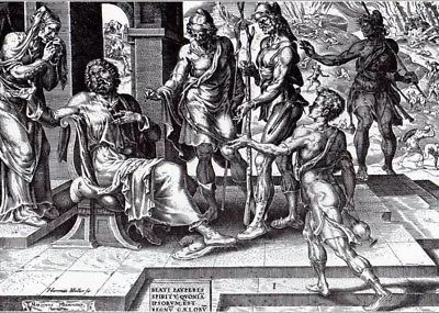 Biblical Art Print C 1910 Job's Lamentation Martin Van Heemskerk Van Veen D 1574 • $12.95