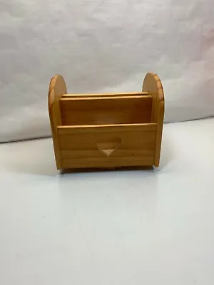  Vintage Wood Napkin Holder Lazy Suzanne Mid Century  • $18.55