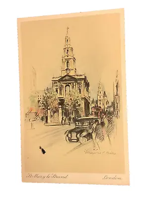 Vintage Postcard St. Mary Le Strand London By Marjorie C. Bates Dated 1968 • £2.95