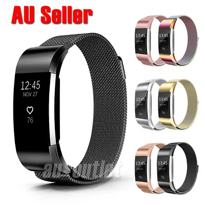 $9.99 • Buy For Fitbit Charge 2 Band Metal Stainless Steel Milanese Loop Wristband Strap