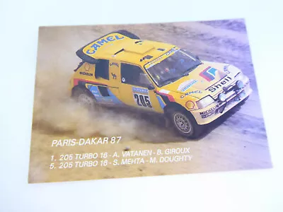 Vintage PARIS DAKAR PEUGEOT 205 T16 STICKER / STICKER - TURBO 16 / TOP  • $10.71