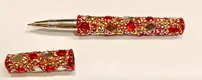 Vintage JEWELED Ball Point PEN W/ Black Ink Free Ship • $11.95