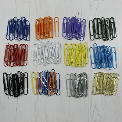 Paper Clips 51mm Giant Coloured Clips 12 Colours + Silver Gold & Assorted • £2.85