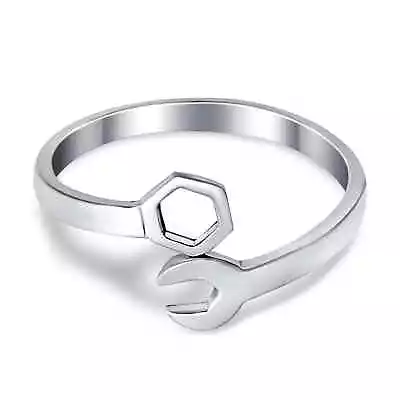 Mechanical Wrench Plain Ring Band Celtic Thumb Ring 925 Sterling Silver 10mm • $11.69