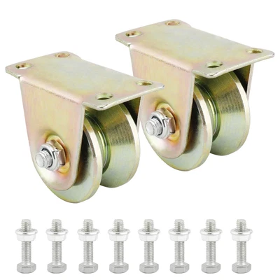 $14.88 • Buy DasMarine 2 Pack Sliding Gate Roller Steel V-Groove Caster Wheel For Gate Frame