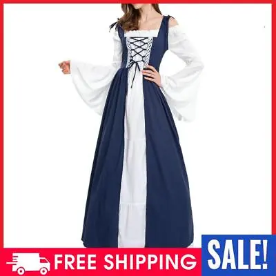 Corset Maxi Dress Vintage Women Loose Medieval Renaissance Style Party Clothing • £17.79