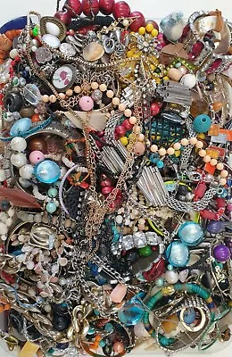 Bulk Vintage Lot Jewellery Parts Beads Cabochons Stones Findings Craft #4248 • $78