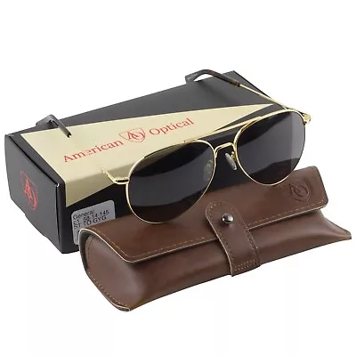 AO American Optical Military Pilot Gold Frames 58 Mm Sunglasses • $194