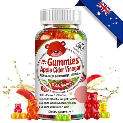 Apple Cider Vinegar Gummies With Omega 3-6-9 Helps Detox & CleanseWeight Loss • $22.78