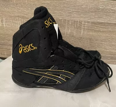 Vintage 1997 Asics Bruce Baumgardner Black Yellow Wrestling Shoes NWT Sz 6.5 • $350