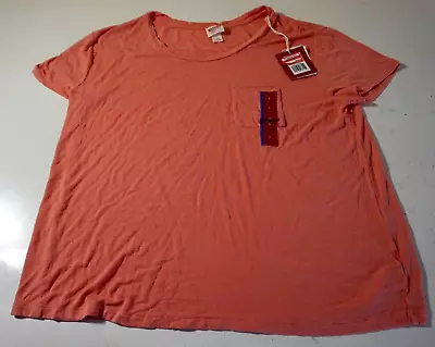 Mossimo Women's Short Sleeve T-shirt W/ Pocket Large Key West Coral Nwt!!! • $7.99