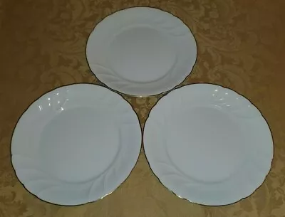 Mikasa Wedding Band GOLD TRIM FINE CHINA JAPAN L9709 SET OF 3 DINNER PLATES  • $27.99