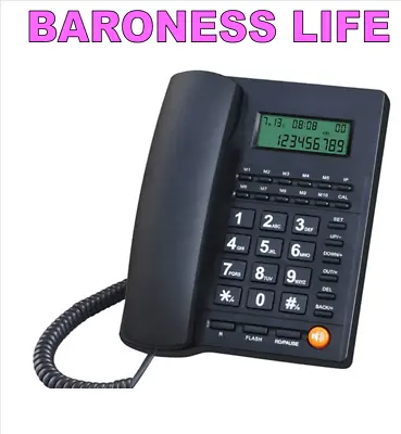 Corded Landline Phone Big Button Landline Phones With Caller Identification Fixe • £17.99