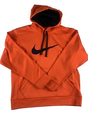 Nike Therma Fit Hoodie Adult Medium Orange Pullover Hooded Sweatshirt Mens M • $22.11