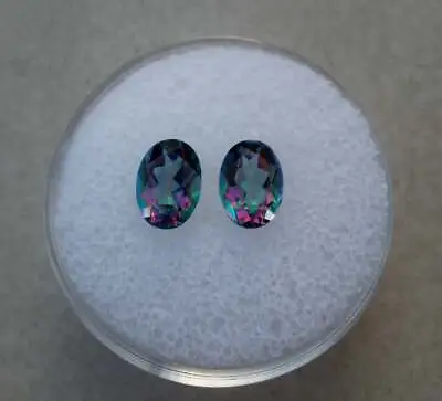 Rainbow Mystic Topaz Oval Loose Faceted Natural Gem Pair 8x6mm  • $16.19