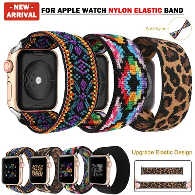 $11.89 • Buy For Apple Watch Series 6 SE 5 4 3 2 Band Nylon Elastic Strap IWatch 38 40 42 44