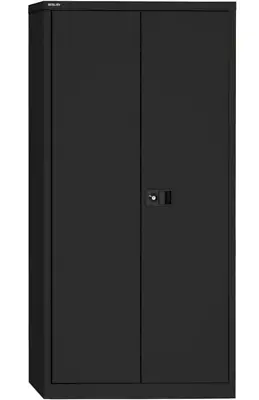£160 • Buy Bisley 2 Door Office Stationery Cupboard Lockable 3 Shelves Black 1800mm Tall