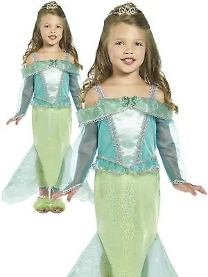 Mermaid Princess Girls Fairytale Book Week Fancy Dress Costume 2-6 Years Mermai • £10.99