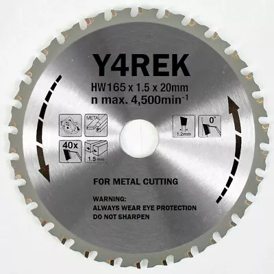 165mm 16mm/20mm 40T Metal Cutting TCT Saw Blade For Hilti Makita Hitachi Dewalt  • £15.99