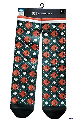 Miami Hurricanes Dress Socks Licensed NCAA Strideline Wear • $9