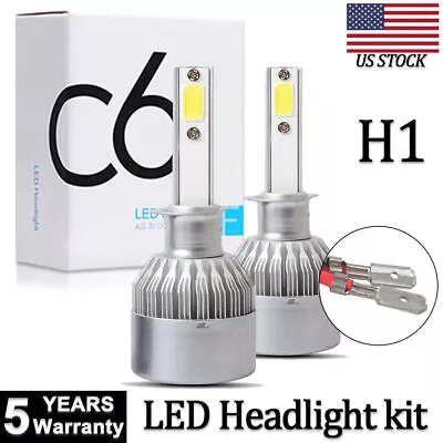 Pair H1 C6 LED Headlight FOG Lights Kit 6500K White High Low Beam Bulbs 720000LM • $8.95