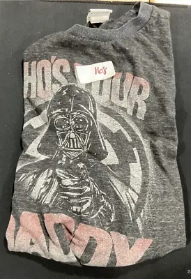 Mens Vintage Star Wars Darth Vader Mask Who's Your Daddy Black T-Shirt Size L • $5.50