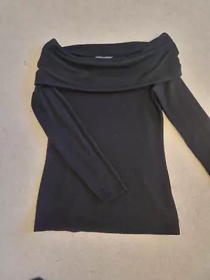 Ladies Black Soft Off The Shoulder Longline Jumper Dorothy Perkins Size 12 • £9.97