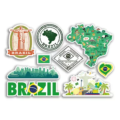 A5 Sticker Sheet Brazil Vinyl Stickers - Map Country Holiday Flag Travel #78477 • £3.99