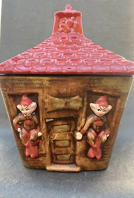 Vintage 1950s-70s Pixie School House Ceramic Cookie Jar ‘Pixieland’ Hand Painted • $50