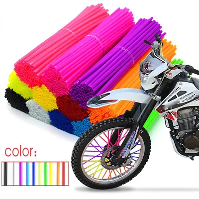  72Pcs Motorcycle Dirt Bike Spoke Skins Covers Wraps Wheel Rim Guards Universal  • $7.98