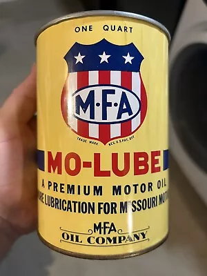 Vtg MFA Mo-Lube Empty Metal 1 Quart Motor Oil Can Tin Missouri Gas & Oil • $36