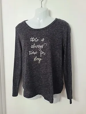 Marilyn Monroe ALWAYS TIME FOR SLEEP Gray Soft Long Sleeve PJ Top Intimates  M • $19.99