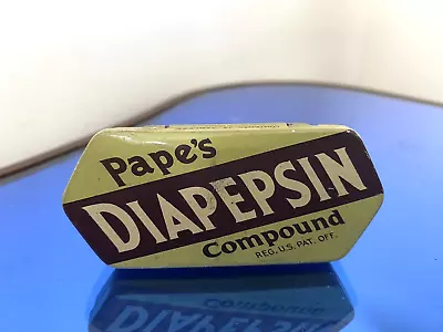 Rare Vtg Pape's DIAPESPSIN Compound Medicine TIN  Flatulence/Gas Pill Box W. VA • $13.99