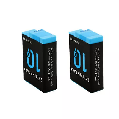 2Pack 2000mAh Rechargeable Battery + Dual Charger For GoPro Hero 9 Hero10 Black • $33.99