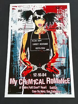 My Chemical Romance Saosin Cafe Du Nord San Fran 2004 Original Concert Poster • $250